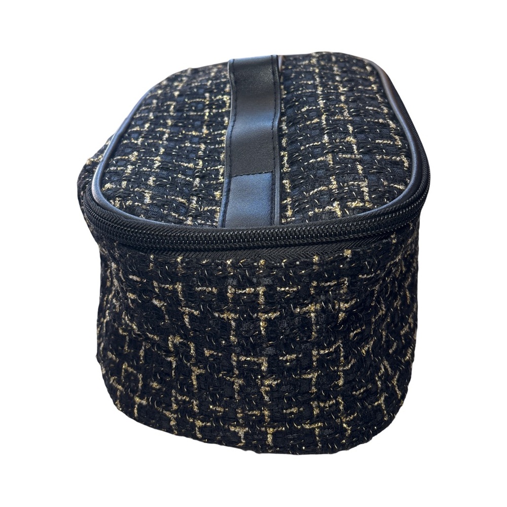 Black and Gold Tweed Cosmetic Bag (3 for $12 item) - Picture 2 of 5